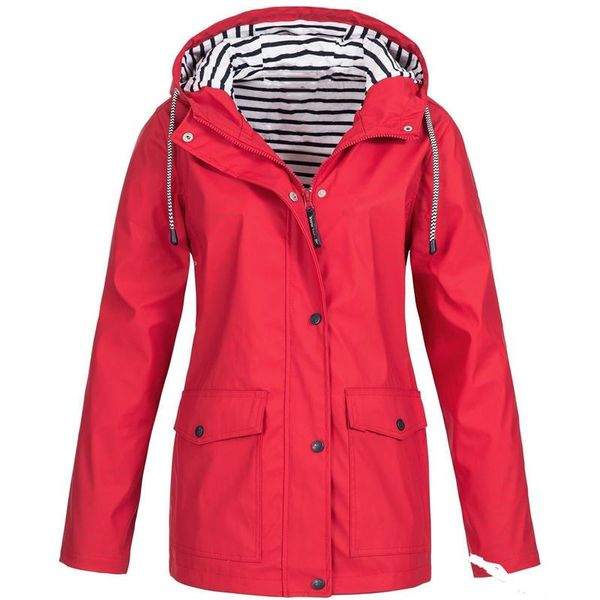 

2020 women's rain jacket wind hood women jacket for women, Black;brown