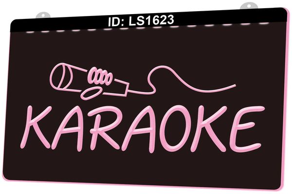 LS1623 Karaoke Lounge Box Club 3d Graving LED Light Light Sign оптом розничная торговля