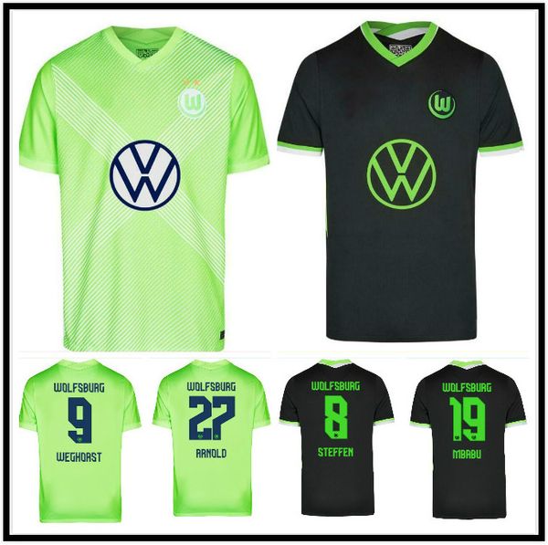 

vfl wolfsburg heimtrikot weghors soccer jerseys 2020 21 klaus malli steffen mehmedi roussillon brooks arnold brekalo football shirt, Black;yellow