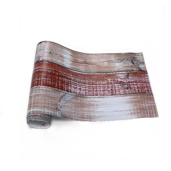 

haohome древесина зерна самоклеющиеся обои diy pvc пленка кожуры и палка контактная бумага водонепроницаемый пола наклейки для дома deor f j