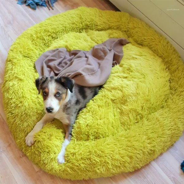 

kennels & pens dog long plush dounts beds basket calming bed hondenmand pet kennel soft fluffy comfortable for small medium large dogs1