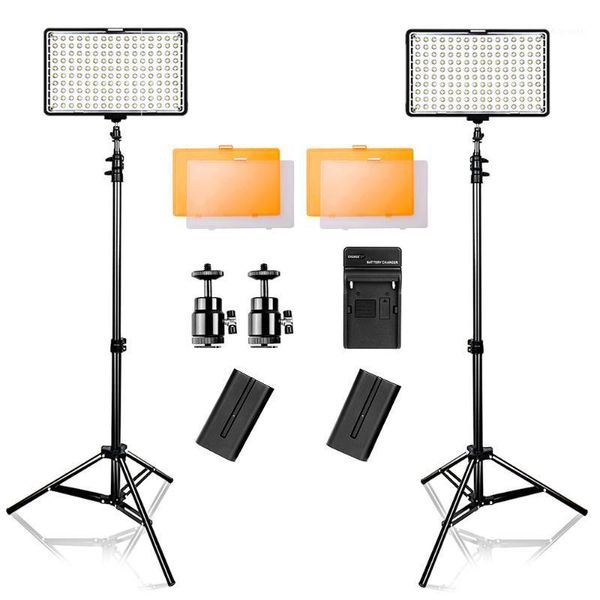 

travor 2 in 1 led video light 3200/5500k camera light kit for dslr camera and camcorder with carry case1
