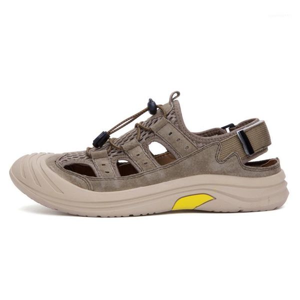 

leather summer sandels sandals-men casual man erkek sandalias safety sandalia rubber roman beach sandalen outdoor sport heren1, Black