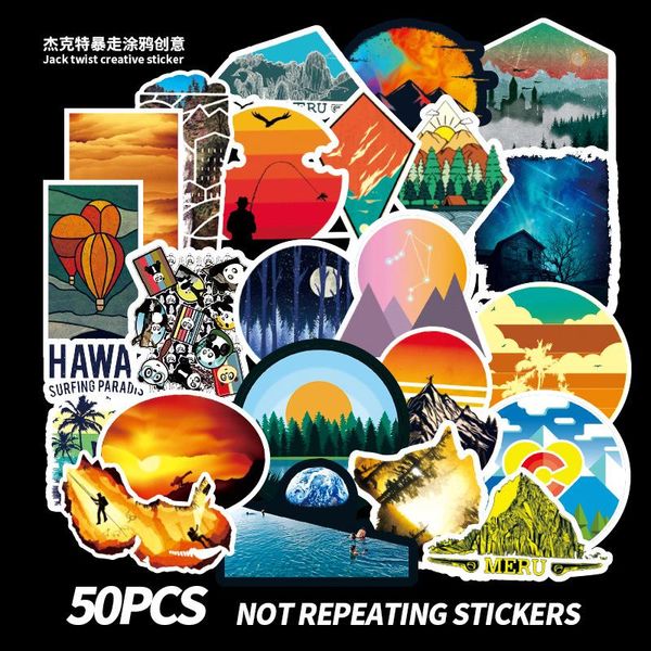 

50pcs lot luggage stickers kids toy outdoor sports graffiti stickers skateboard lapwaterproof sticker pack toys for children wmtbxm