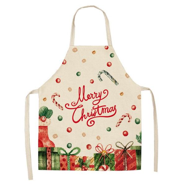 

no.1 christmas collection kitchen apron printed sleeveless cotton linen aprons for men women home cleaning tools