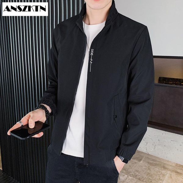 

men's jackets anszktn arrivals bomber casual slim coats male outerwear windbreaker cotton coat, Black;brown