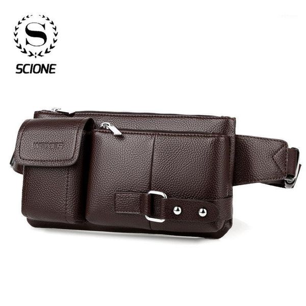 

scione new multi-functional men running bag outdoor sports waist bag leisure waist pack retro fashion men's1