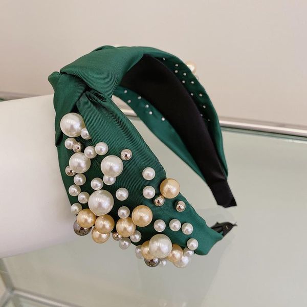 

vintage solid knot pearl bead bezel hair band women headband girls hair accessories hoop clips hairband opaska do wlosow