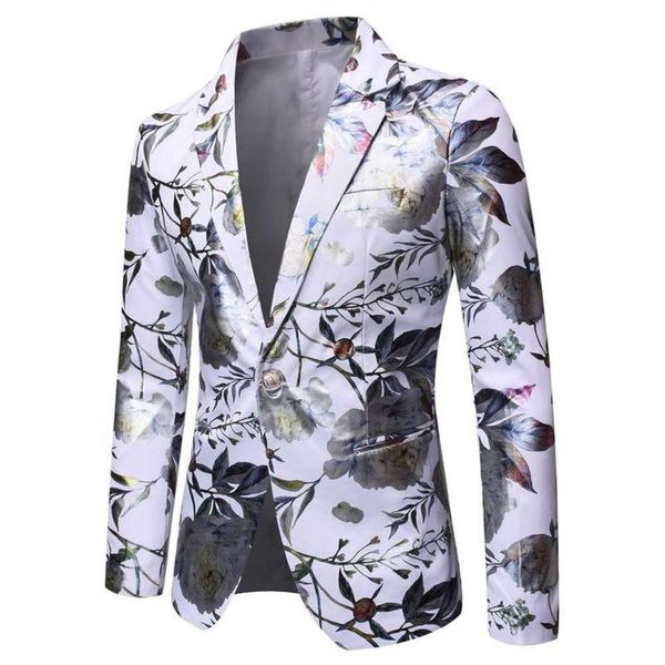 

trend style men's fashion autumn new stamping printing suit coat man, White;black