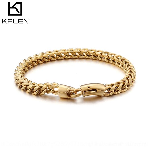 

vbhzh stainless steel men's jewelry fashion domineering stainless steel bracelet men's bracelet keel keel fashion keeljewelry domi, Golden;silver
