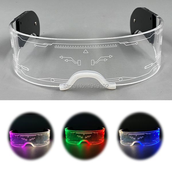 

costume accessories luminous led glasses neon light up glasses rave costume glasses dj night club decoration dj sunglasses glow party suppli, Silver