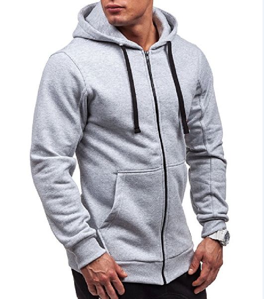

men's hoodies sweatshirts zipper hoodie men sweatshirt solid color man for male kg-1086, Black