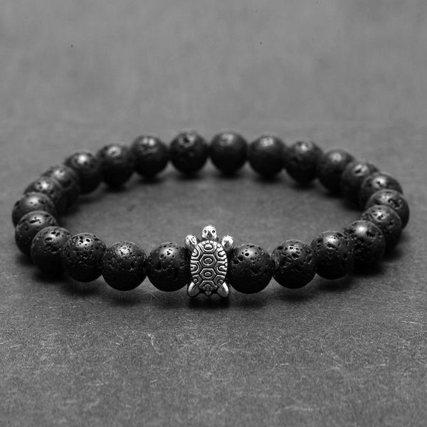 

natural stone beads bracelet for men tortoise accessories gold charm women's bracelets wristband friends couple bracel qyluah, Black