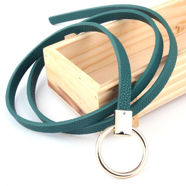 

fashion solid 9 color for women pu leather casual thin belt adjustable belt for girls belts women dress jeans pink, Black;brown