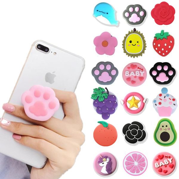 

new 1pc universal mobile phone bracket cute 3d animal airbag phone expanding stand finger holder rabbit bear phone holder stand