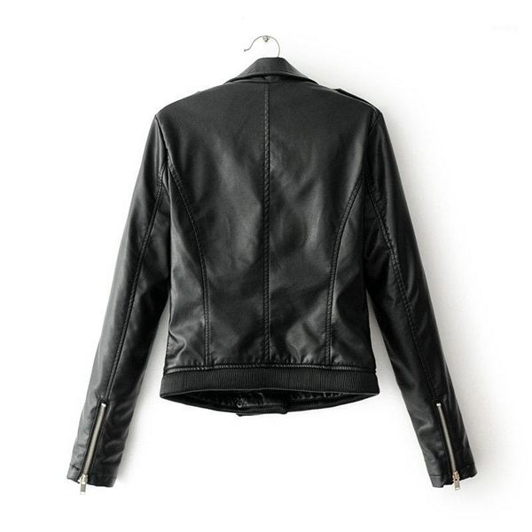 

warm pu leather ladies winter jacket 2019 ladies zipper lapel asymmetric jacket black european motorcycle street1, Black;brown