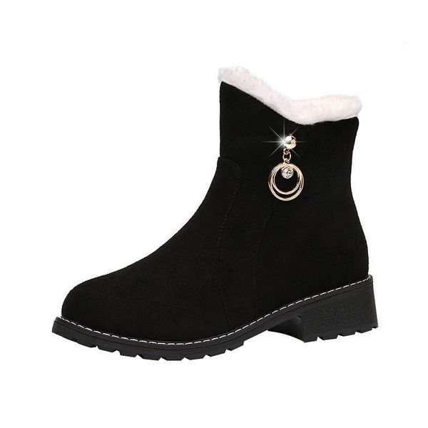 

boots 2021 winter women plush ankle black woman casual shoes lady girls platform warm female thermal botas mujer