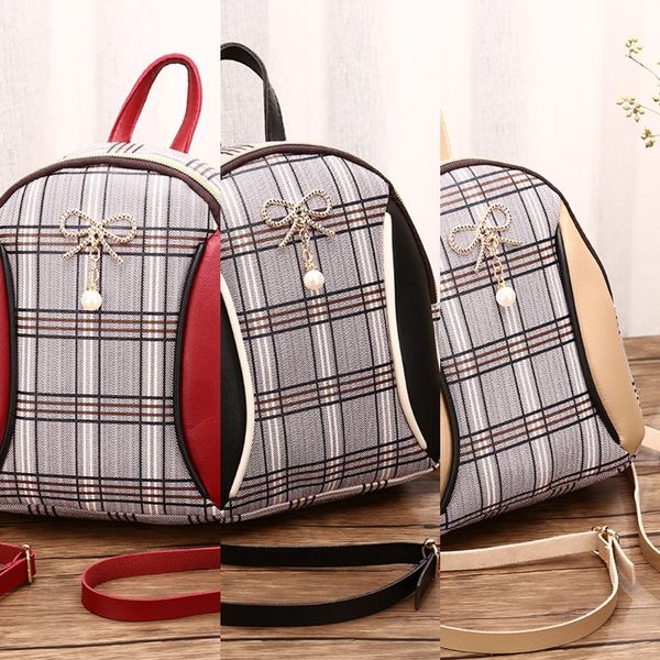 

l3v2l straddle versatile foreign style summer fresh mini backpack check women's 2020 women's new tk2zk bagsmall bag small bag shou