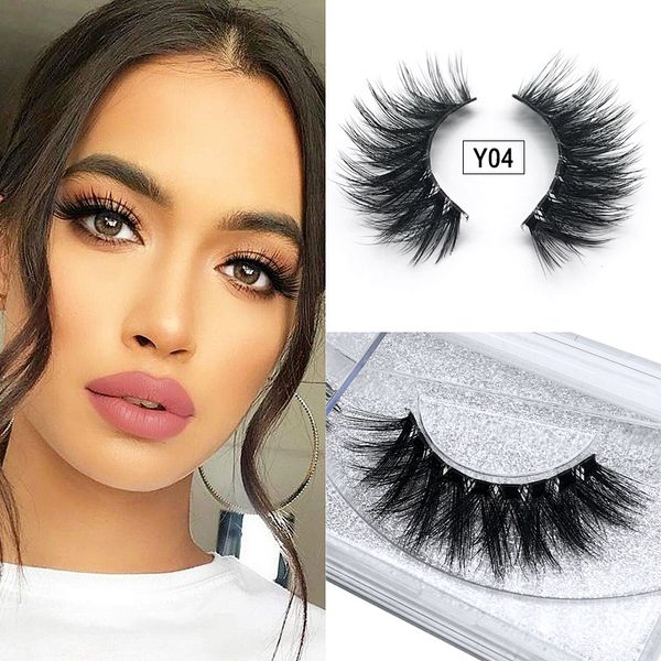 

false eyelashes 1 pair of handmade 3d multi-layer water mink y series transparent stem natural for makeup tools