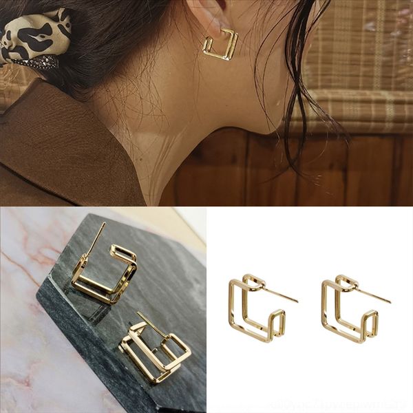 

5rh s'steel gold pearl chandelier sterling silver shell earring for women luxury earrings earring geometric stud earings pendientes, Golden
