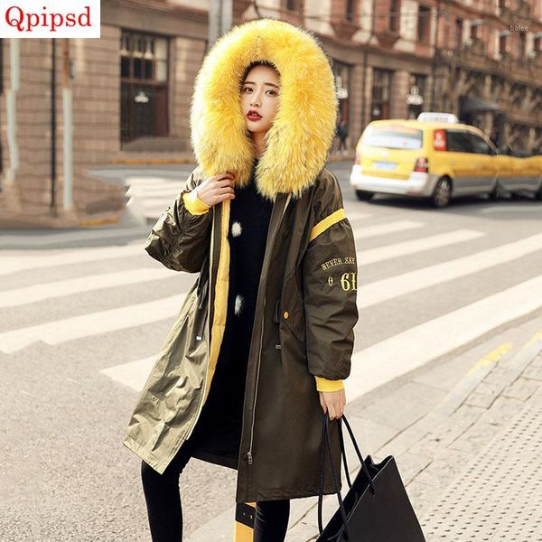 

winter 90% white duck down coats women's raccoon fur collar down parka female thicken warm jacket coat womens long overcoat1, Black