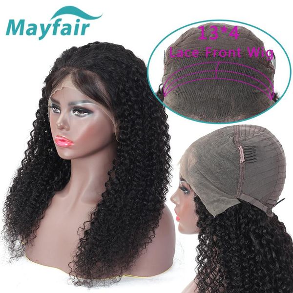 

mayfair human hair wigs water wave lace front wig for women brazilian non-remy hair swiss lace wigs 4x4 13x4, Black;brown