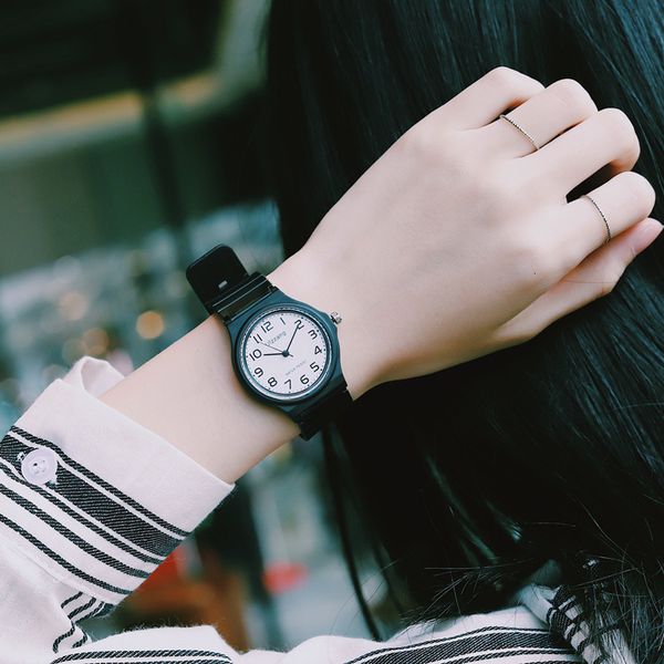 

fashion silicone women watches ultra-thin black white simple female quartz watch ulzzang popular brand ladies wristwatches, Slivery;brown