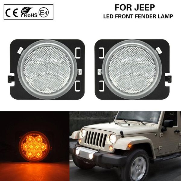 

2pcs clear lens led side marker lamp amber light for wrangler jk or jk unlimifed 2007-2020