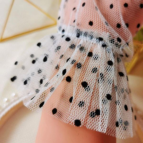 

short wedding gloves for bride white black dot lace tulle gauze transparent bridal gloves women party prom dresses mesh gloves h qylmhk