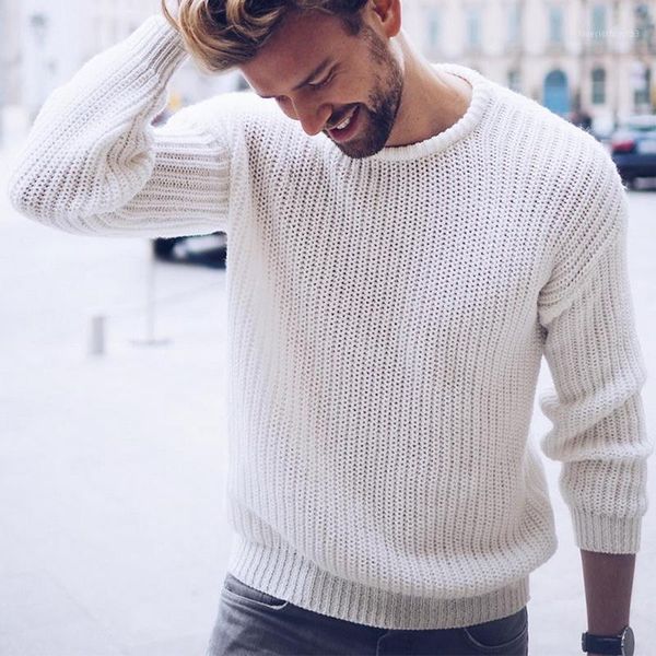 

men's sweaters fashion mens casual cotton sweater pullovers male knitted korean style clothes plus size solid color slim sweaters1, White;black