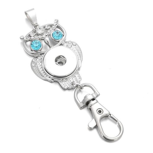 

new snap jewelry 18mm metal owl snap button keychains keyring pendant layard for women gi bbyxaa, Slivery;golden