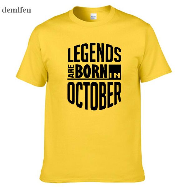 

sport men fashion t-shirt legends are born in october funny birthday gift t shirt men's cotton o-neck t shirt tees