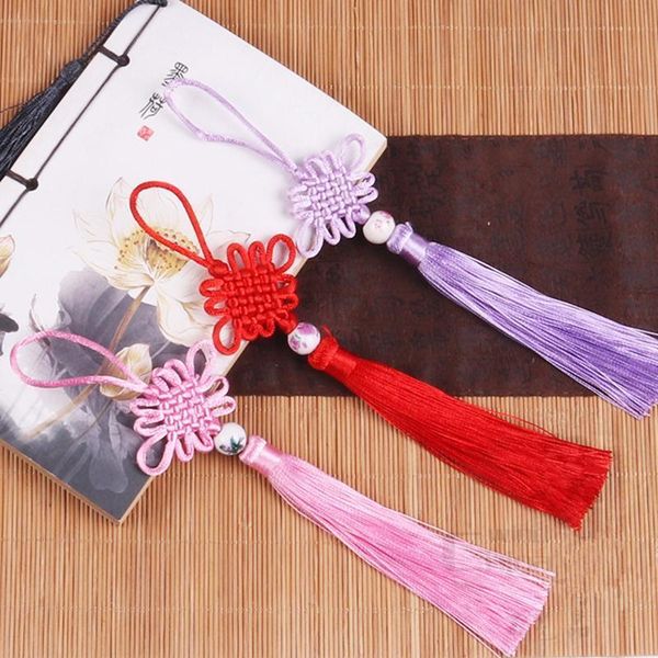 

10pcs multicolor chinese knots porcelain beads tassels diy jewelry curtain garments decorative accessories pendant craft tassels h qyloqx