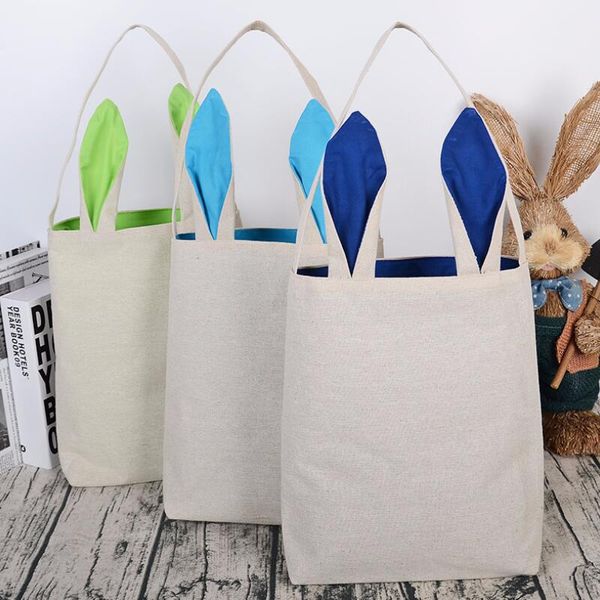 

easter cotton linen rabbit ear bag 5 colors bunny ears basket easter gift portable canvas storage bag put easter eggs lx3775