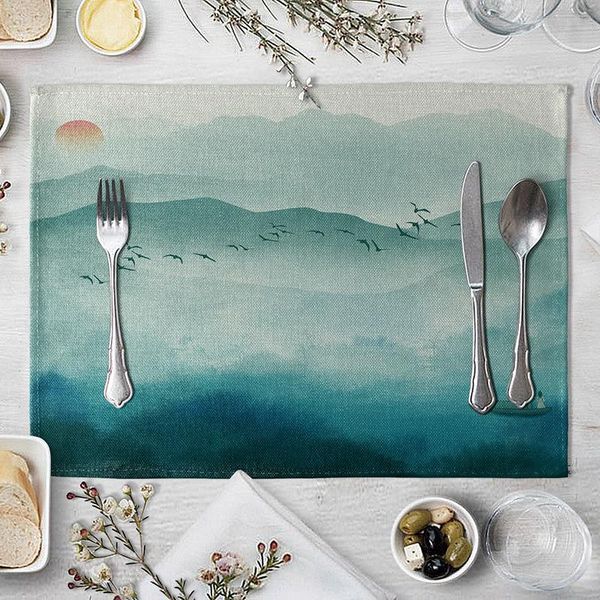 

mountain placemat for dining table coaster sun chinese styles home decoration accessories modern mat pad h wmtefr