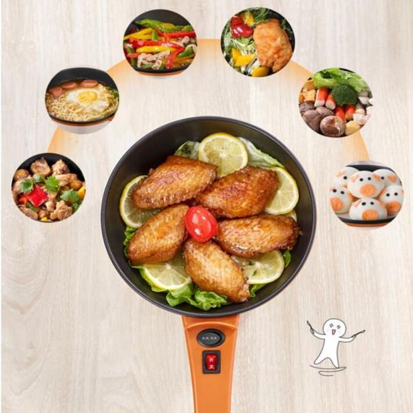 

electric skillets 220v non-stick multifunction cooker mini frying pot cooking machine portable eu/au/uk/us plug
