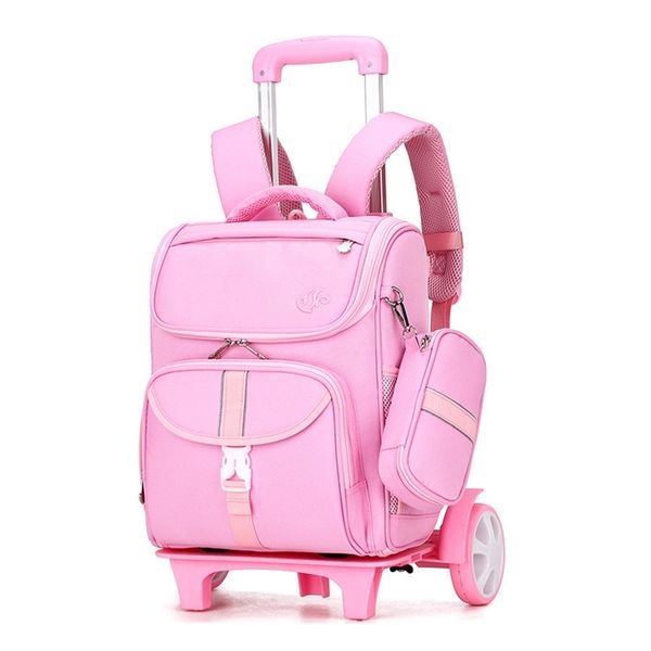 

2019 student school bag rolling backpack 6-11 year kids trolley bag school backpack wheeled bag children trolley backpack wheels y200706