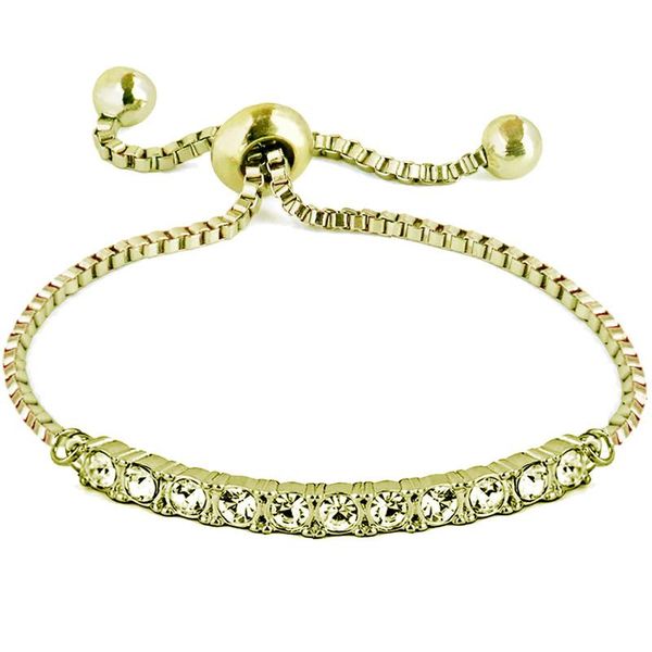 

adjustable simple tennis bracelet exquisite glitter gold cubic zirconia charm bracelet femme cz set charm fashion accessories, Black
