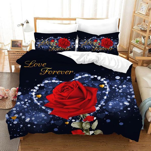 

bedding sets flower series 3d three-piece home textile full-size set1