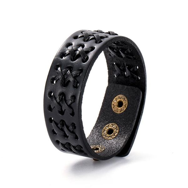 

new arrival men's braided leather bracelets & bangles in black and brown color with adjustable button punk bracelet jllofu