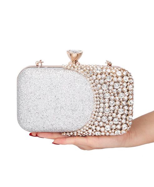 

vintage women white crystal beaded clutch purse evening bags wedding clutches handbags bridal party dinner shoulder bag black