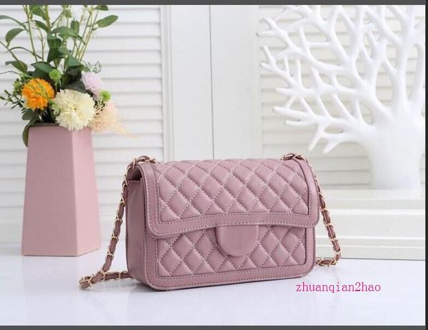 

2021 cc fashion lattice handbag flip chain women leather handbag women shoulder messenger bag fashion women bag pink