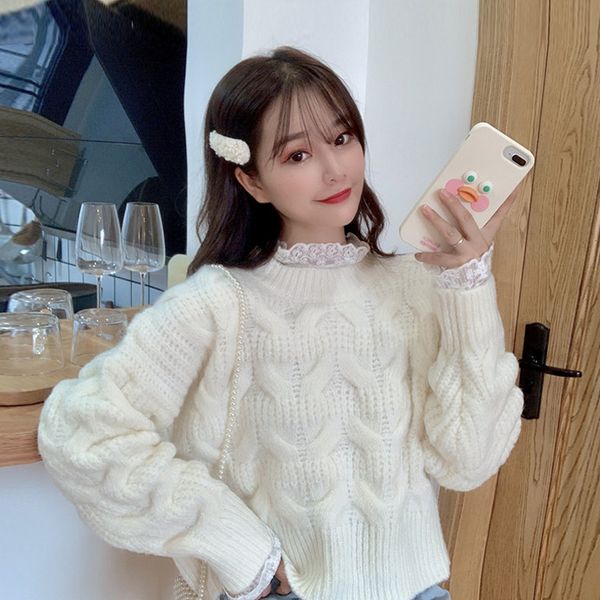 

autumn 2021 and winter new explosive the lazy foreign wind twist purple sweater female jacket tvn8, White;black