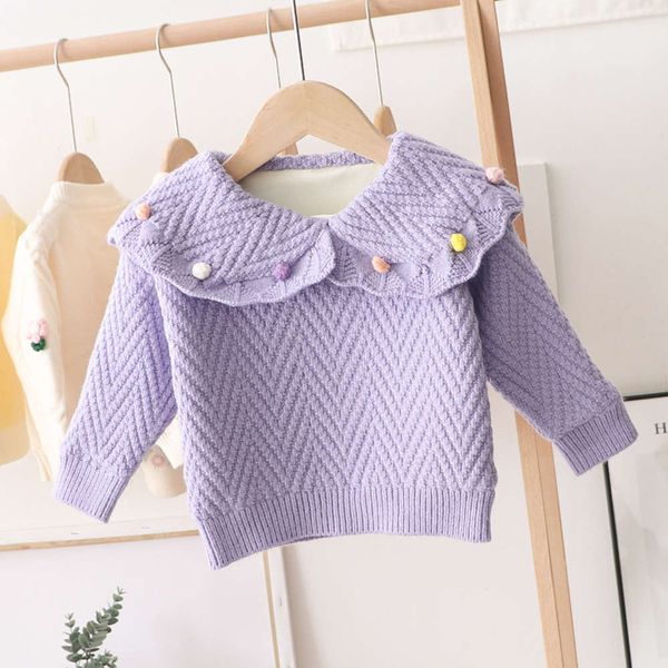

2020 and thickened new winter sweater plush ins foreign sle lapel cute rabbit children's clothing girl's children 1hcq, Blue