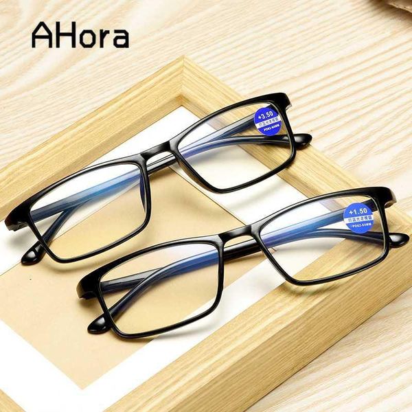

ahora men women ultralight reading presbyopia glasses simple black square presbyopic eyeglasses with diopter 0 +1.0 1.50 2.0 2.51, White;black