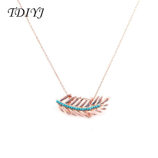 

pendant necklaces tdiyj 1pcs women jewelry keeper ing feather slide charms with green pearls necklace 18inch choker rose gold, Silver