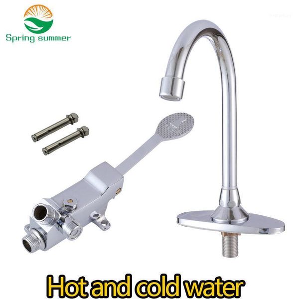 

bathroom sink faucets spring summer cold and water foot-stepping faucet pedal face basin mixer jtlr0011