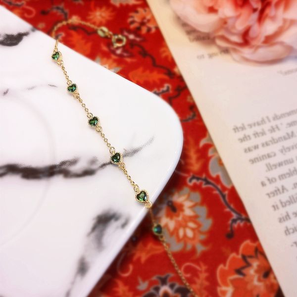 

lu3fy gold plated 14k plated emerald fashion lightlove girl small gold emerald small 14k adjustable heart bracelet bracelet fashion lightlov, Golden;silver