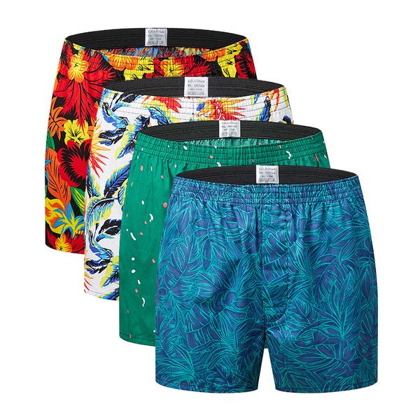 

3pack classic prited boxers cotton mens underwear trunks woven homme arrow panties boxer with elastic waistband shorts loose men 201009, Black;white