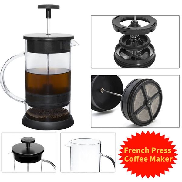 

1000ml stainless steel coffee cafetiere french press with filter double wall insulation design polish process pot cup q1218